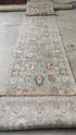 Odessa 3x18 Aqua Blue Hand-Knotted Oushak Runner | Banana Manor Rug Company