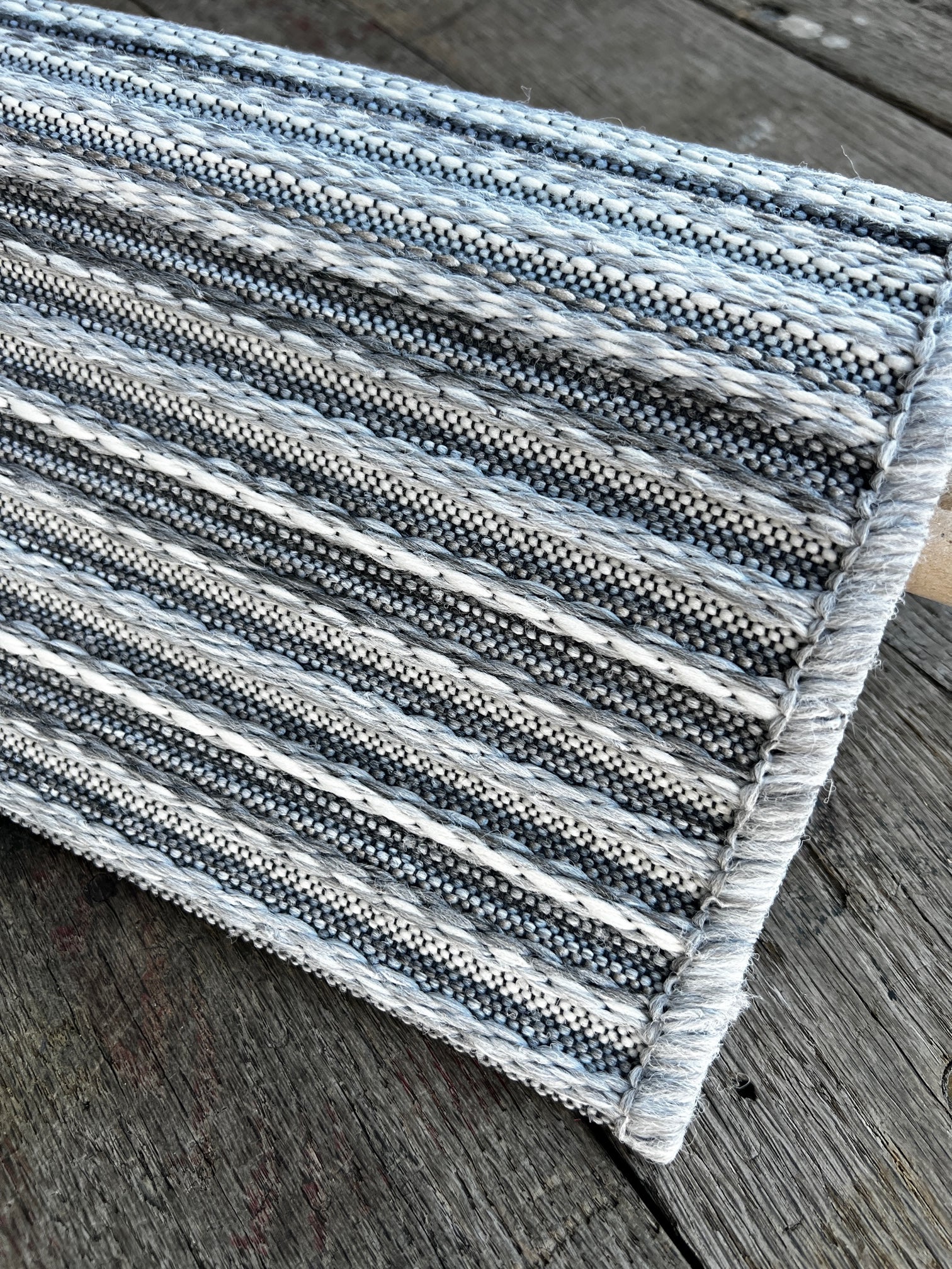 Opportunity Buy-Harwich Light Blue & Silver 5.3x7.6 Machine Made Outdoor/Indoor Rug | Banana Manor Rug Company