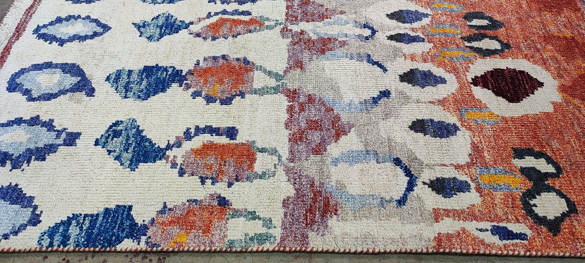 Oscar Kightley Hand-Knotted Ivory Multi-Colored Modern (Various Sizes) | Banana Manor Rug Company