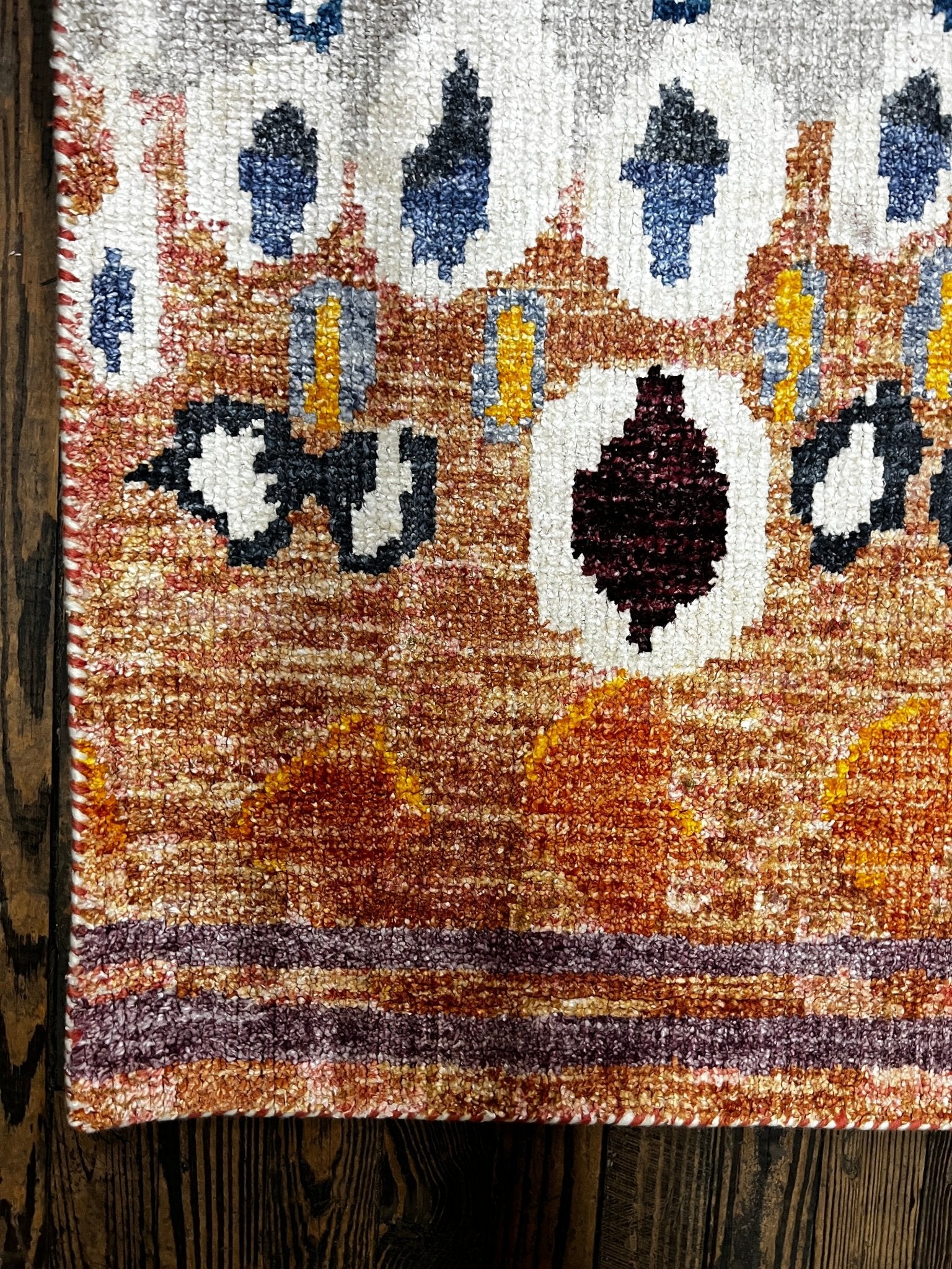 Oscar Kightley Hand-Knotted Ivory Multi-Colored Modern (Various Sizes) | Banana Manor Rug Company