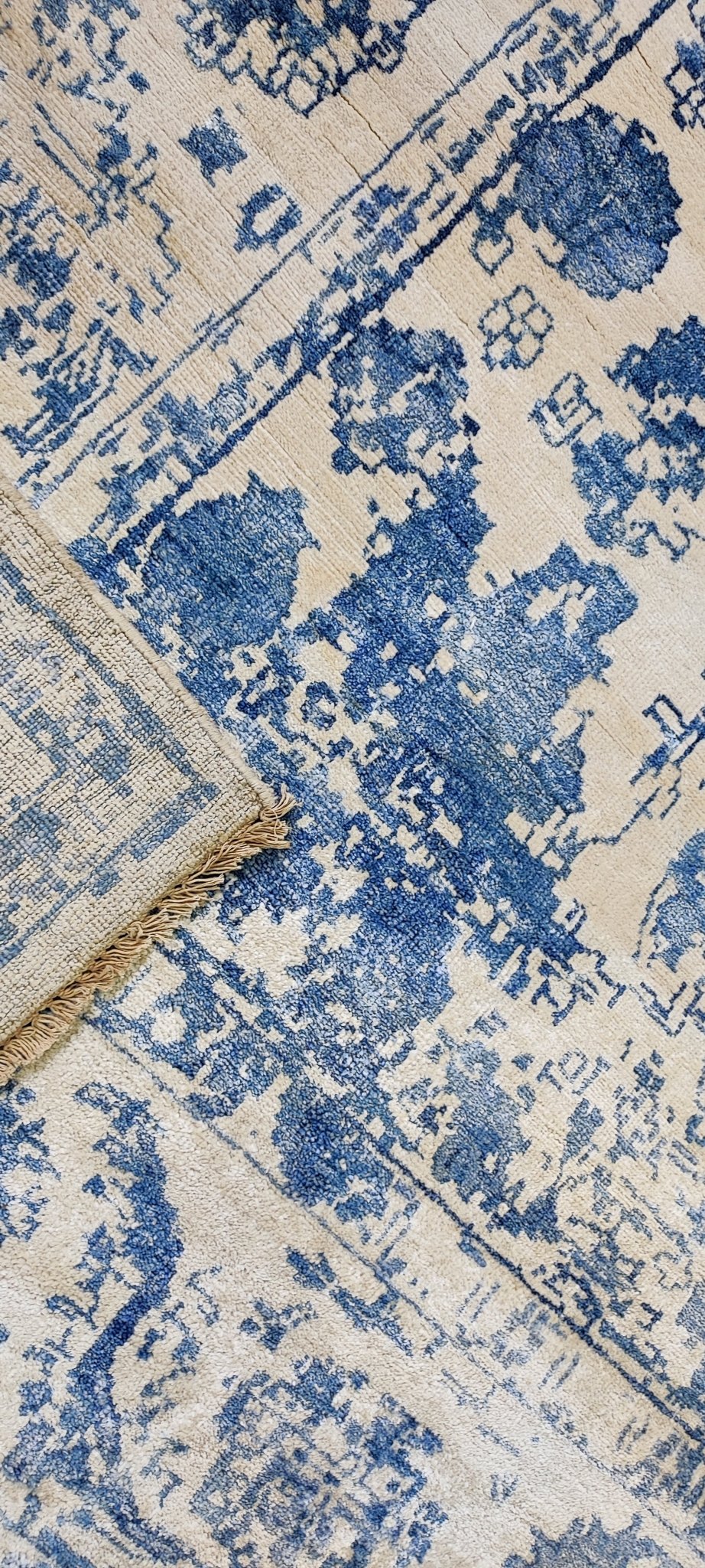 Ottavia 8.9x11.6 Blue & Silver Erased Hand Knotted | Banana Manor Rug Factory Outlet