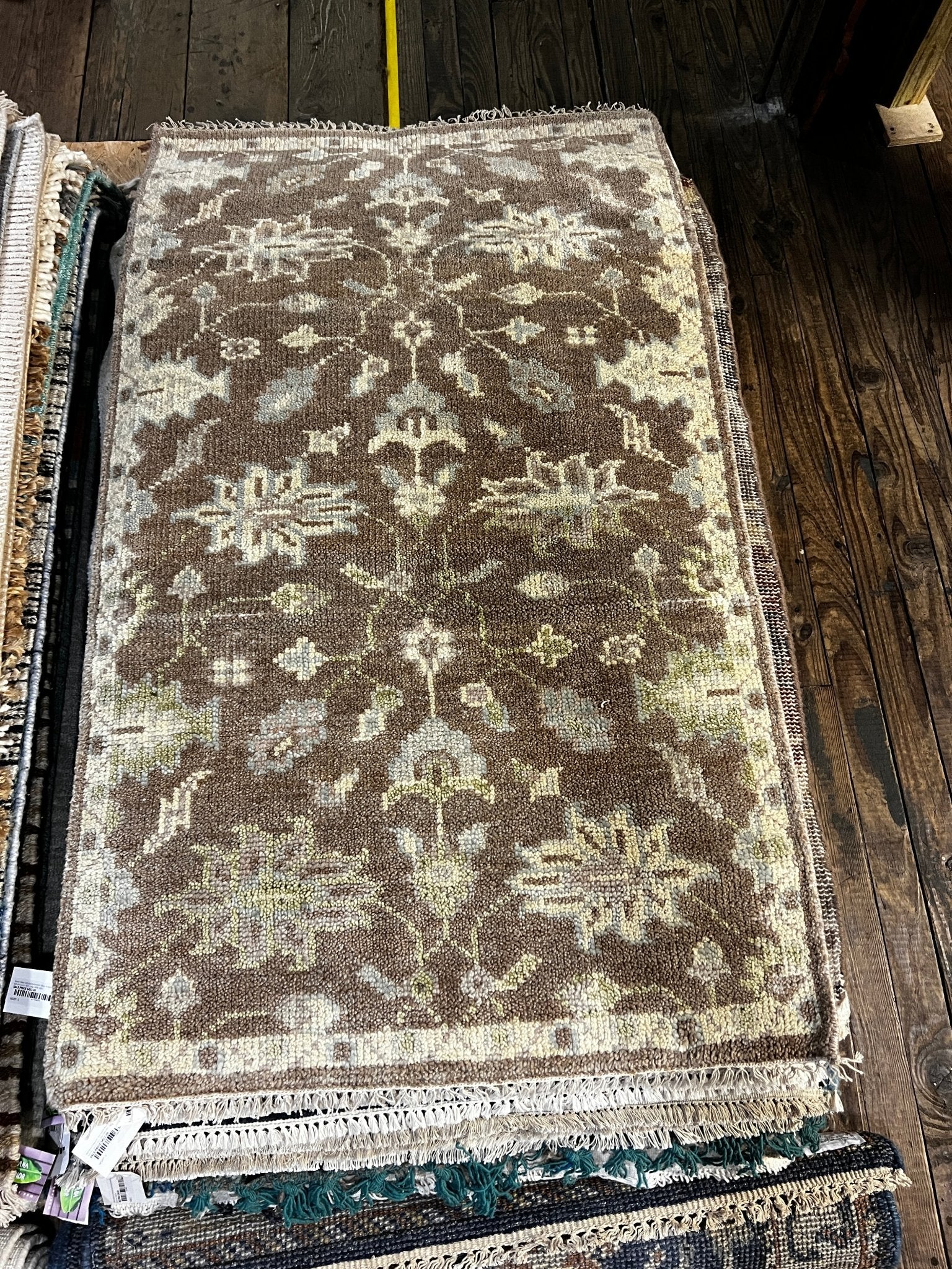 Paget Brewster 3x5 Hand-Knotted Brown Oushak | Banana Manor Rug Factory Outlet