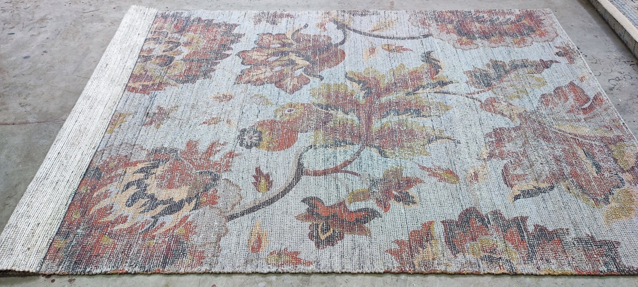 Paolo 5.3x8.3 Handwoven Blended Floral Durrie | Banana Manor Rug Factory Outlet