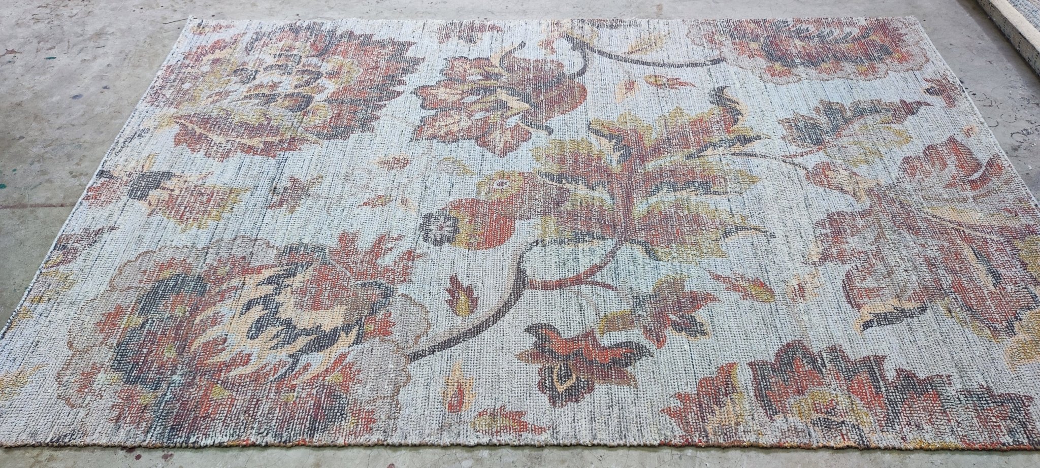 Paolo 5.3x8.3 Handwoven Blended Floral Durrie | Banana Manor Rug Factory Outlet