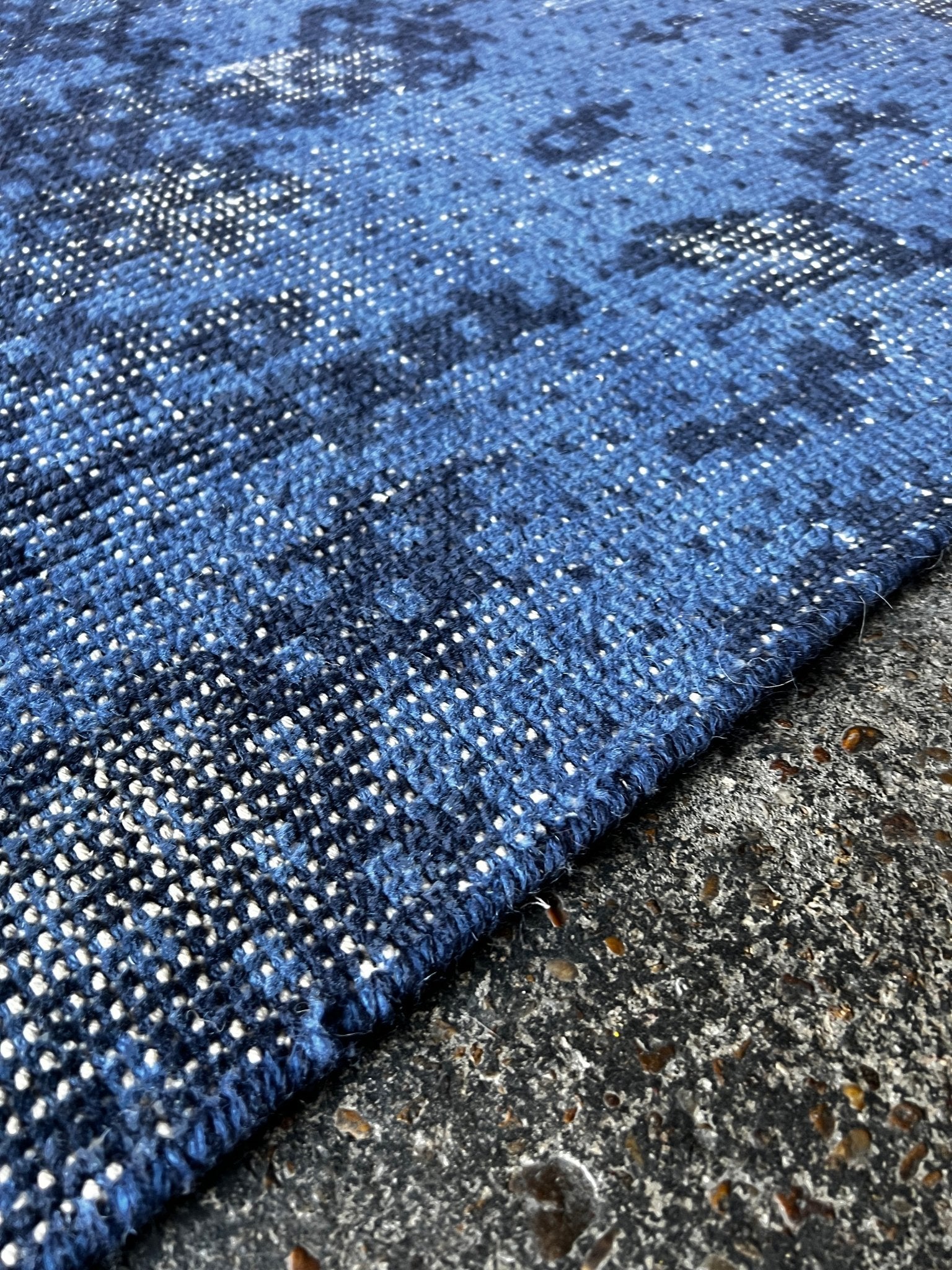 Paolo Rotondo 2.6x8 Hand-Knotted Modern Blue Abstract Runner | Banana Manor Rug Factory Outlet