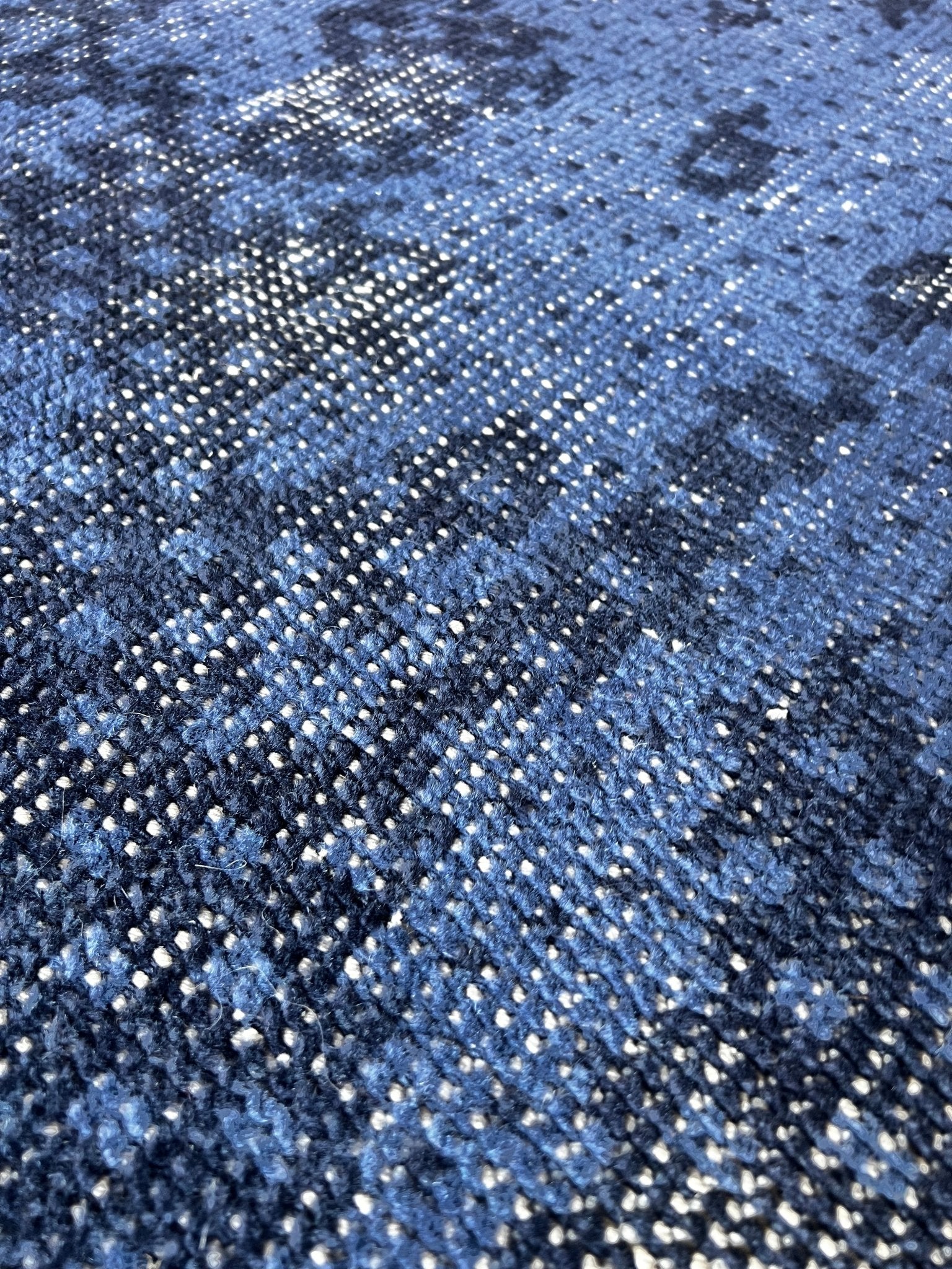 Paolo Rotondo 2.6x8 Hand-Knotted Modern Blue Abstract Runner | Banana Manor Rug Factory Outlet