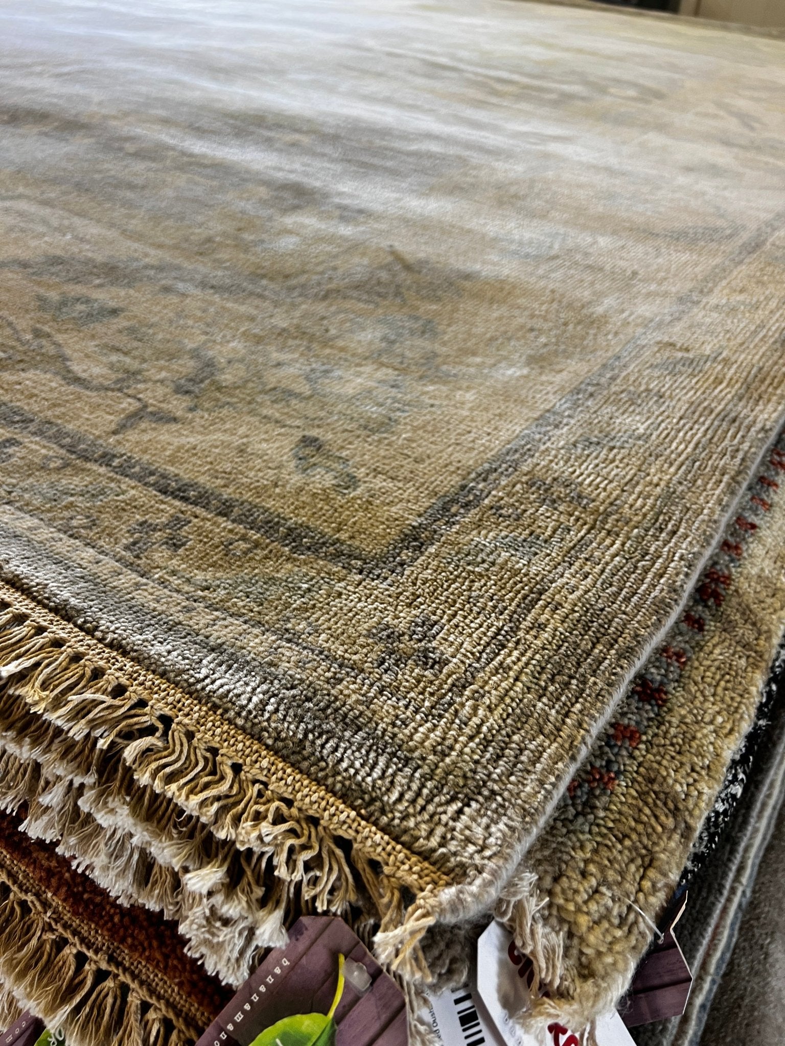 Pasqelina 9.3x11.9 Grey & Beige Hand-Knotted Oushak | Banana Manor Rug Factory Outlet