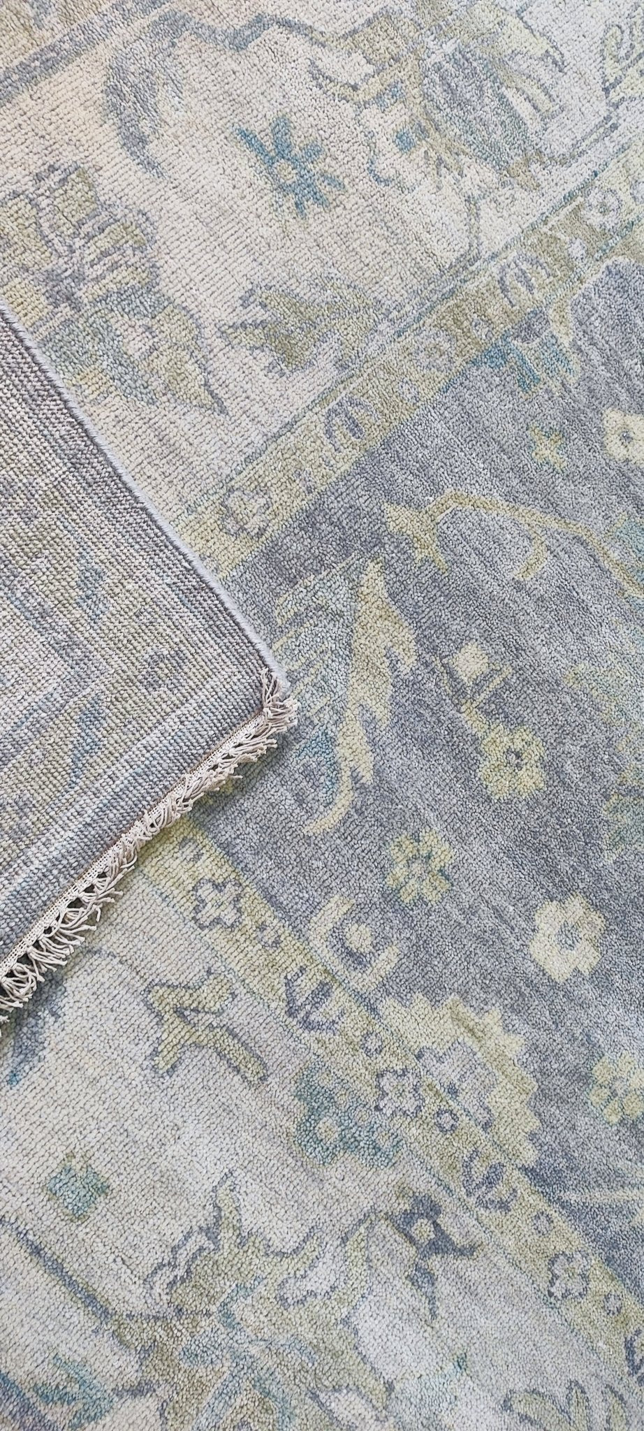 Pasqelina 9.3x11.9 Grey & Beige Oushak | Banana Manor Rug Factory Outlet