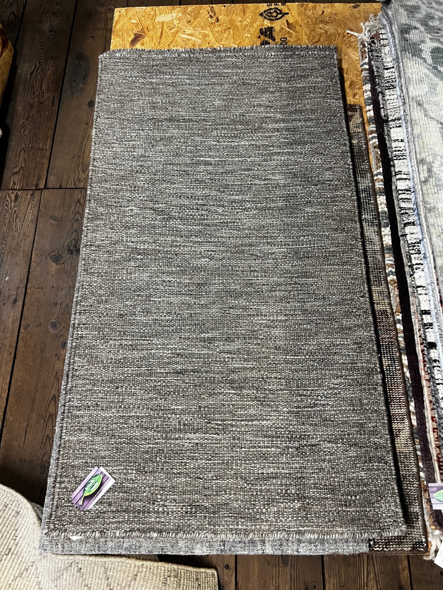 Pat McGroin 2.9x5 Grey Durrie Rug | Banana Manor Rug Factory Outlet