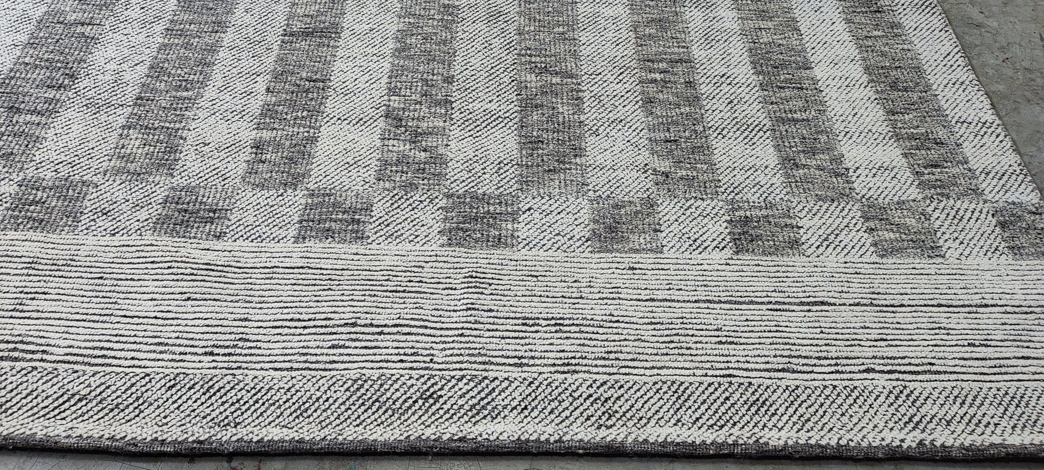 Patrick 9.3x12 Hand-Knotted Grey & Silver Modern | Banana Manor Rug Factory Outlet