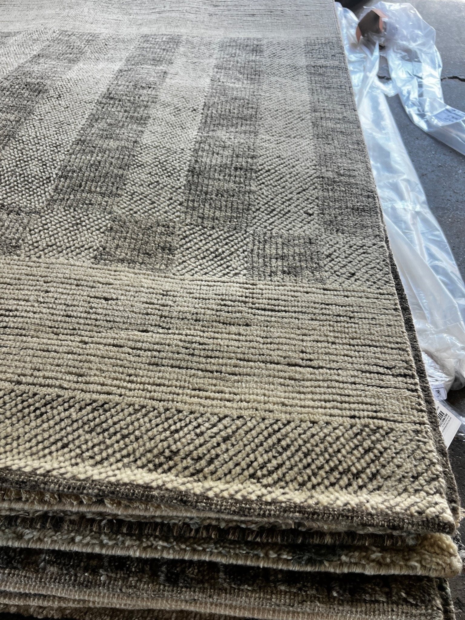 Patrick 9.3x12 Hand-Knotted Grey & Silver Modern | Banana Manor Rug Factory Outlet