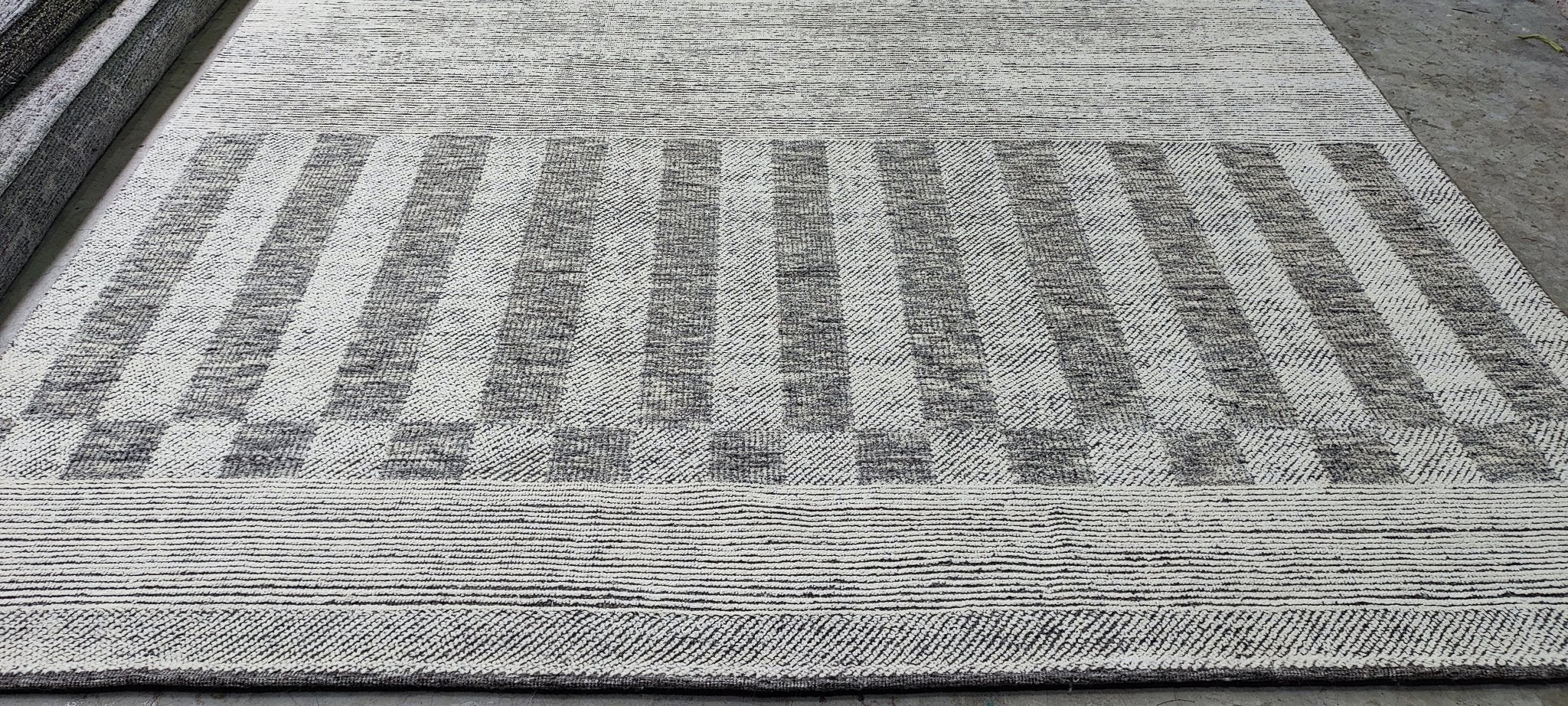 Patrick 9.3x12 Hand-Knotted Grey & Silver Modern | Banana Manor Rug Factory Outlet