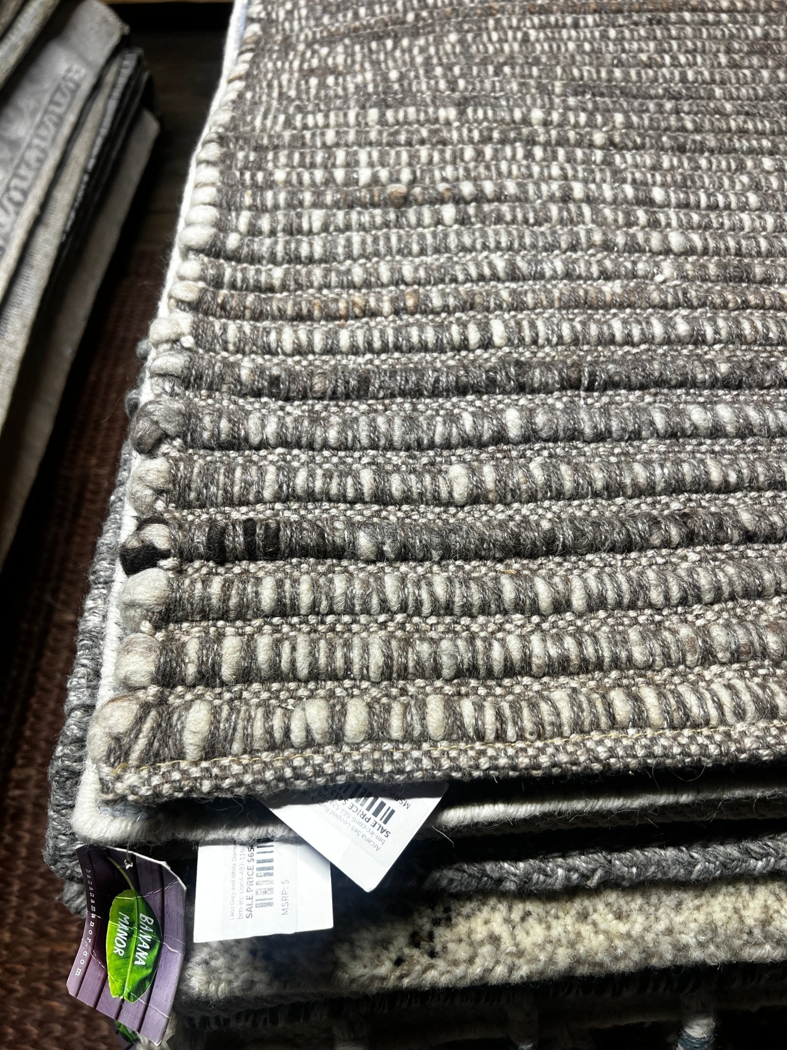 Patrizia 5.3x7.9 Handwoven Wool Textured Durrie | Banana Manor Rug Factory Outlet