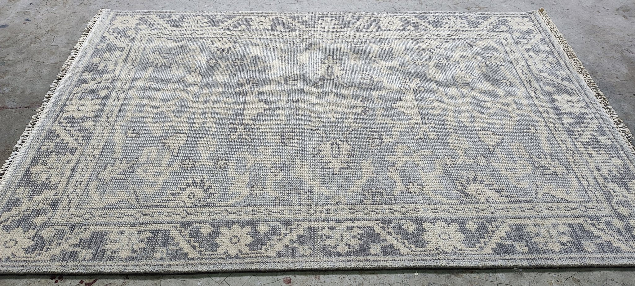 Patti McGuire 4x6 Hand Knotted Silver & Grey Turkish Oushak | Banana Manor Rug Factory Outlet