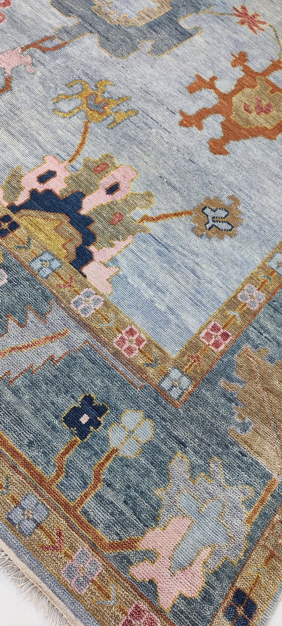 Paula 10x14 Hand-Knotted Blue & Grey Oushak | Banana Manor Rug Factory Outlet
