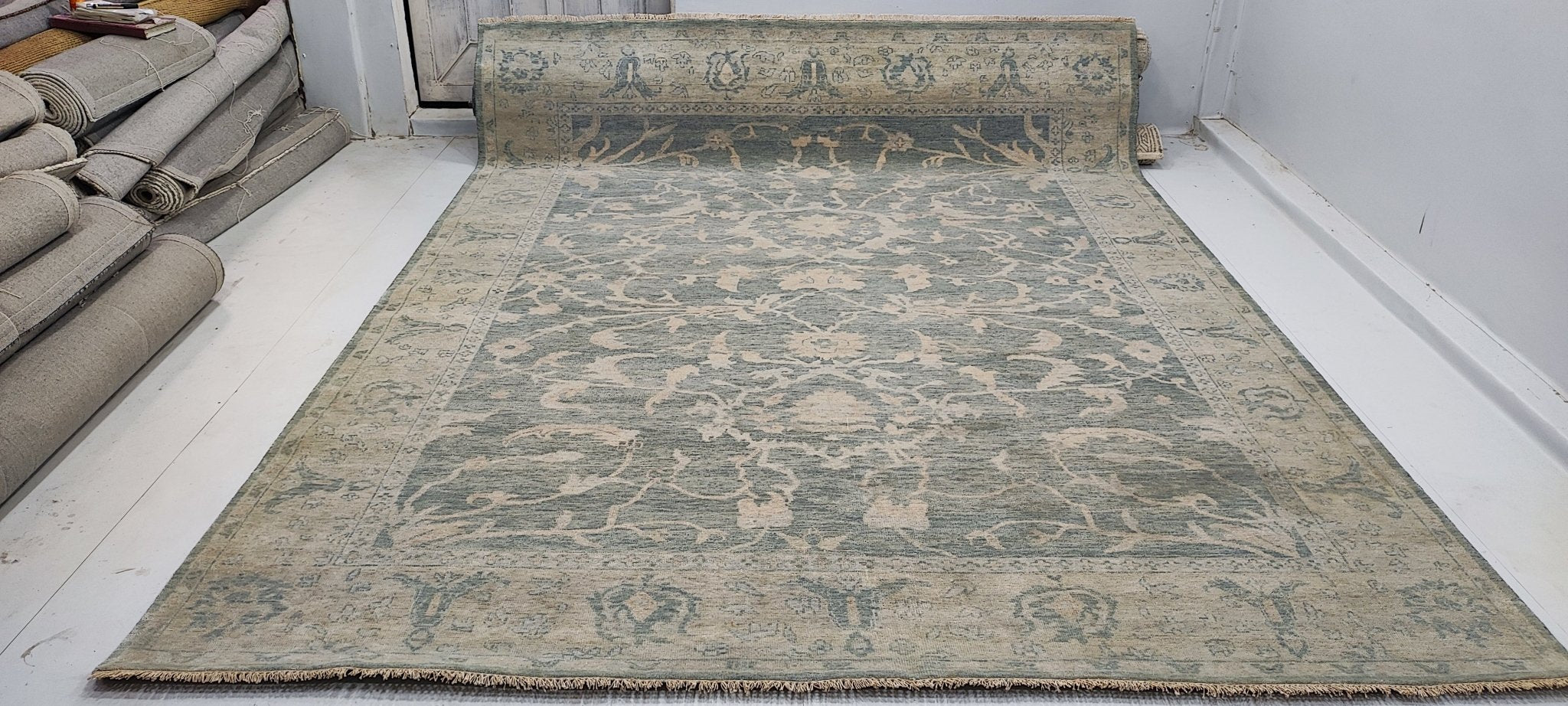 Paulina Price 9x12 Hand-Knotted Grey & Tan Oushak | Banana Manor Rug Factory Outlet