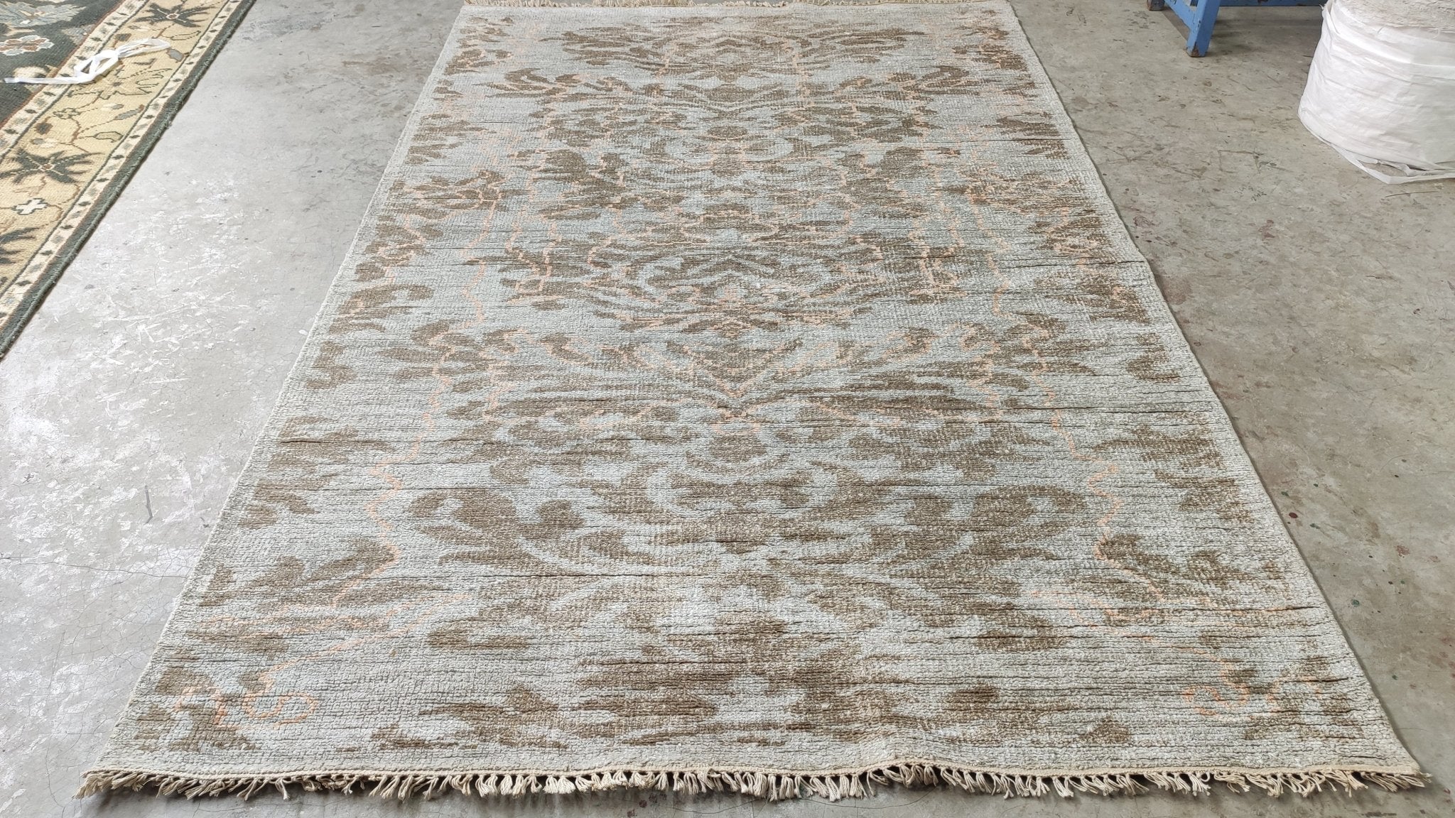 Pearl 5.6x8.6 Beige and Brown Hand-Knotted Rug | Banana Manor Rug Company