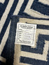 PeeWee 5.3x7.9 Ivory and Blue Geometric Greek Key Durrie Rug | Banana Manor Rug Company