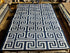 PeeWee 5.3x7.9 Ivory and Blue Geometric Greek Key Durrie Rug | Banana Manor Rug Company