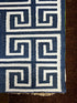 PeeWee 5.3x7.9 Ivory and Blue Geometric Greek Key Durrie Rug | Banana Manor Rug Company