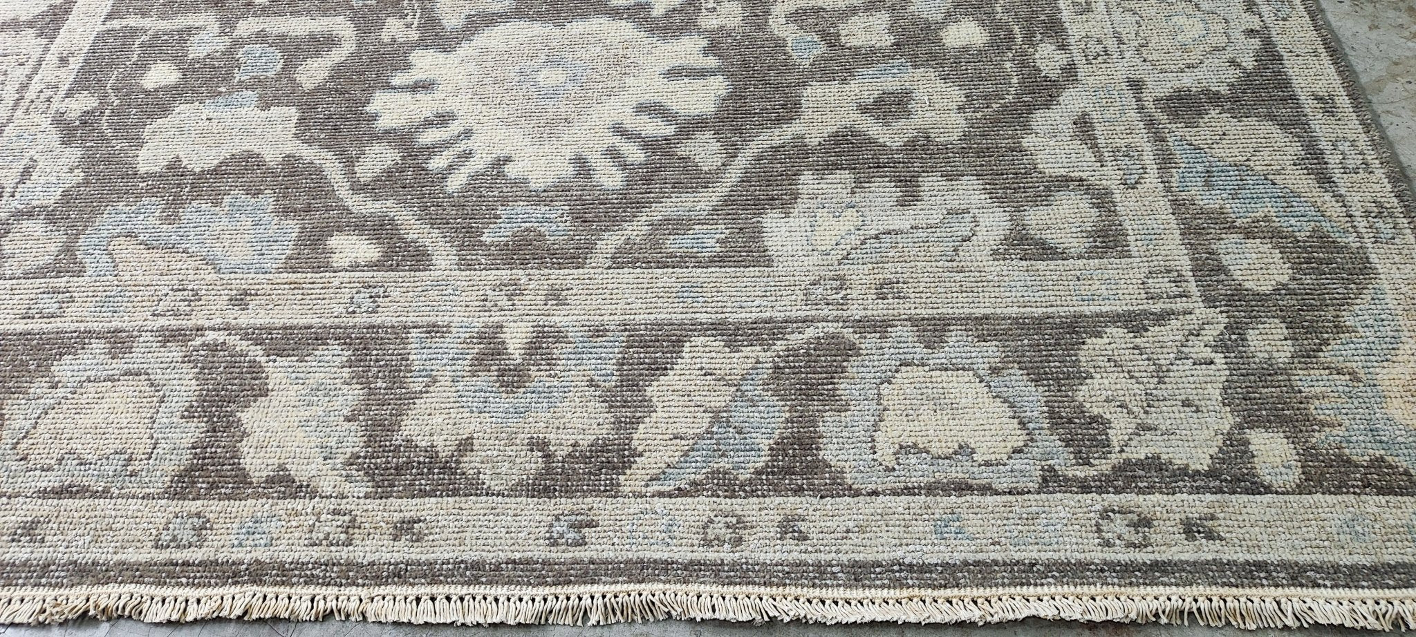 Perle Noire 7.6x10 Hand Knotted Brown Oushak | Banana Manor Rug Factory Outlet