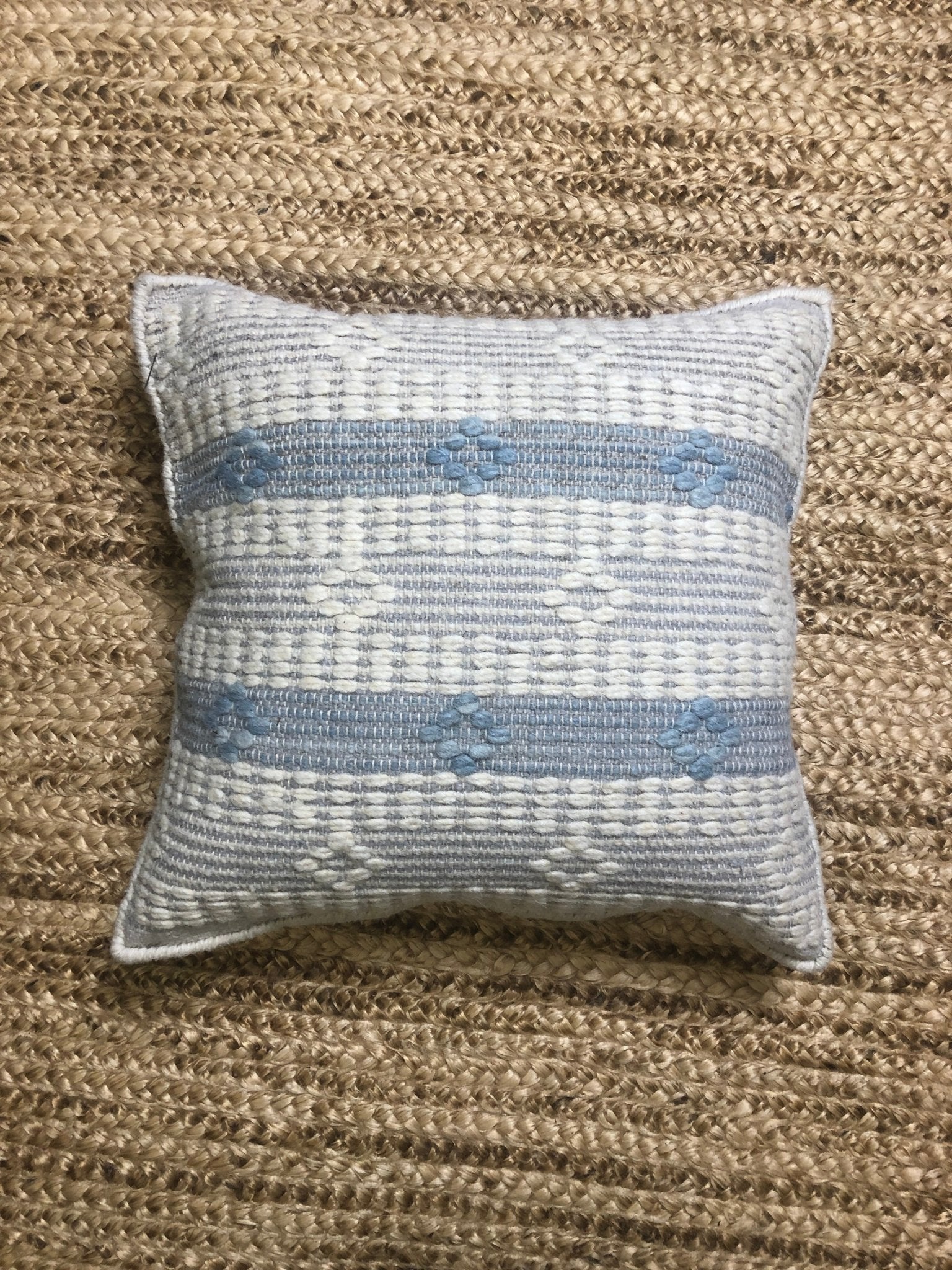 Perpetua Blue and White Striped Pillow | Banana Manor Rug Company