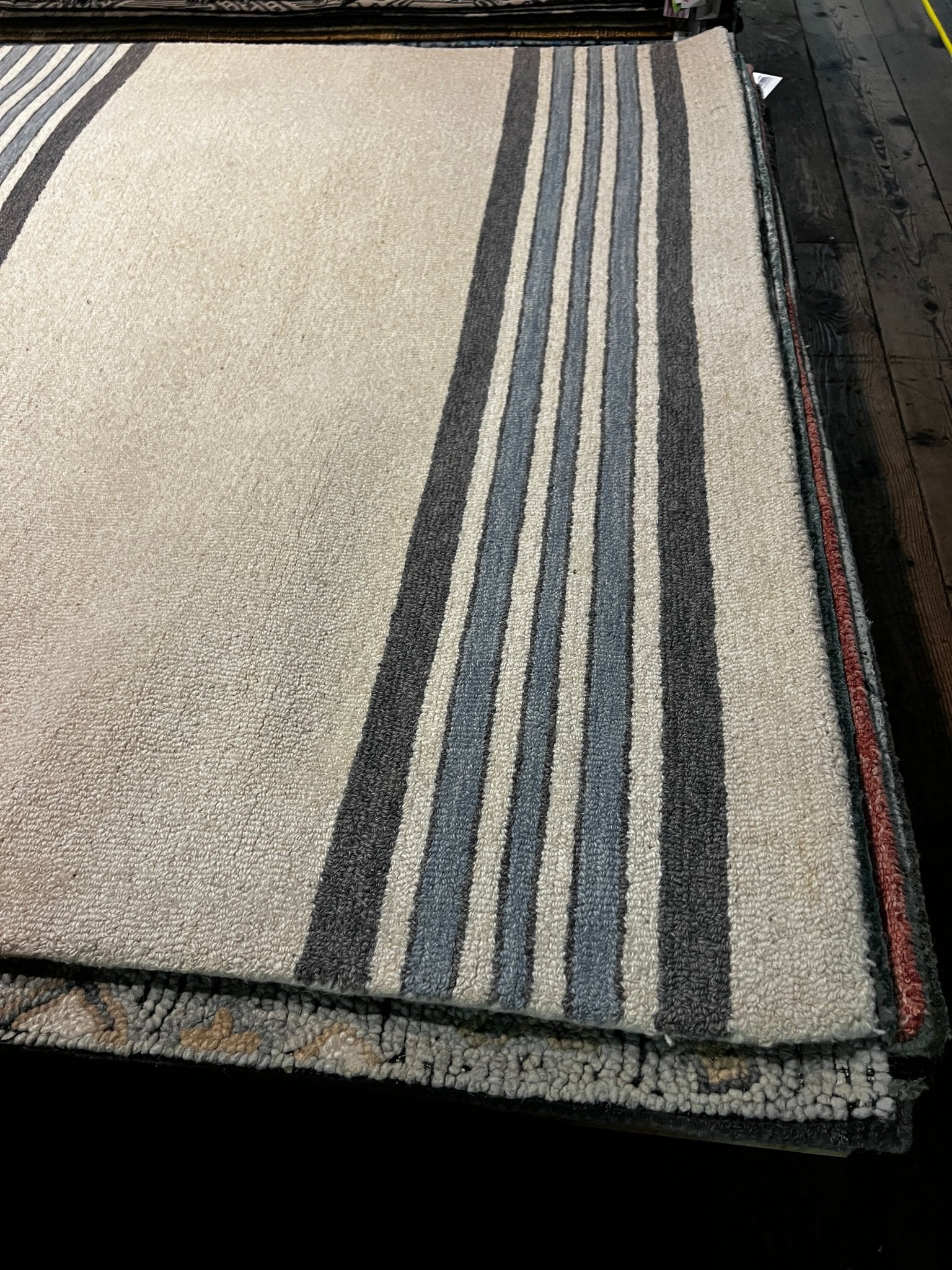 Pete's Out in the Cold 5x8 Hand-Tufted Ivory Mix Stripe | Banana Manor Rug Factory Outlet