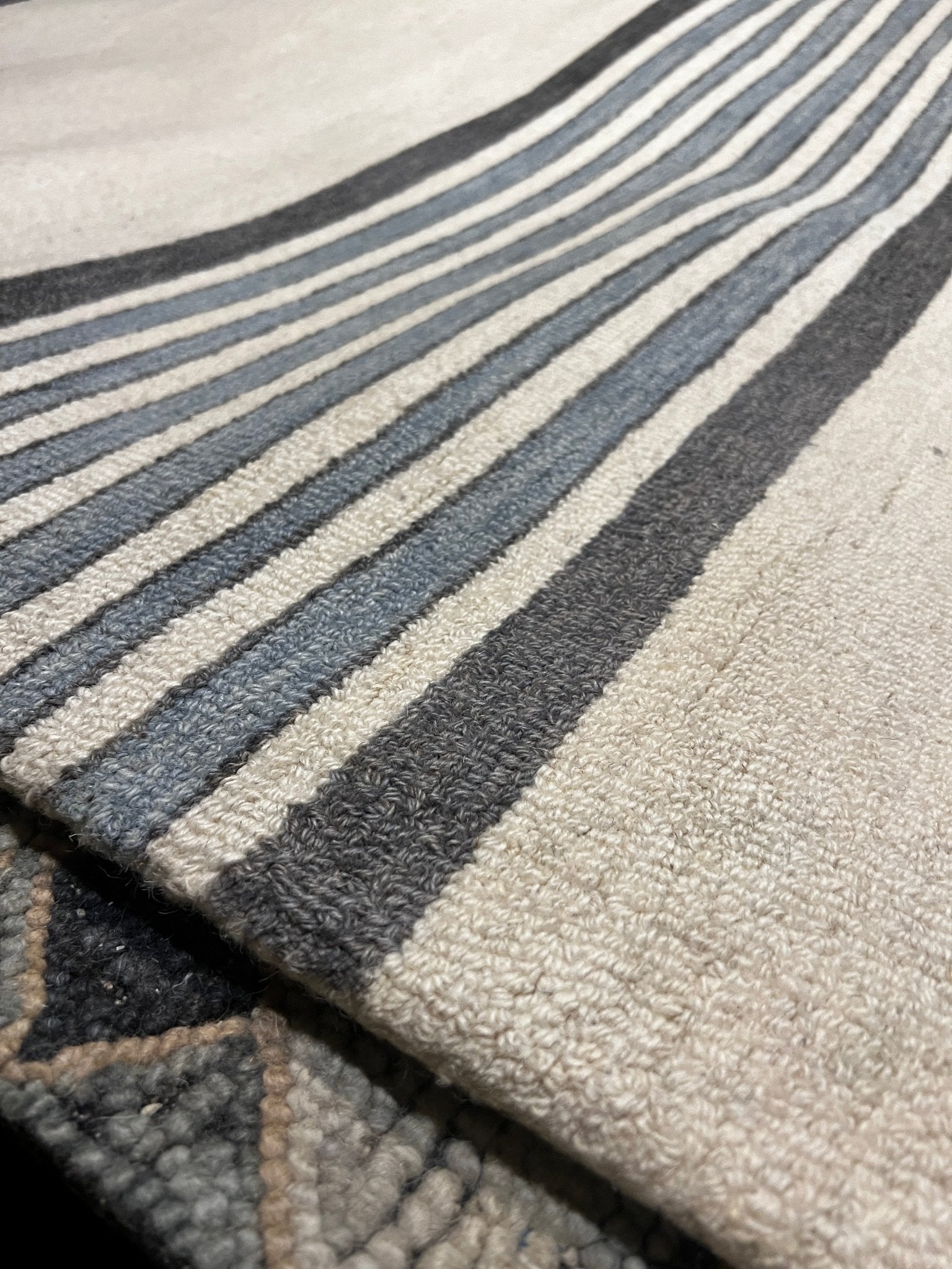 Pete's Out in the Cold 5x8 Hand-Tufted Ivory Mix Stripe | Banana Manor Rug Factory Outlet