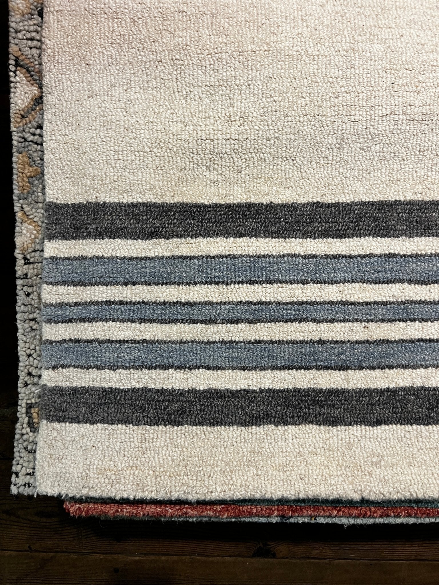 Pete's Out in the Cold 5x8 Hand-Tufted Ivory Mix Stripe | Banana Manor Rug Factory Outlet