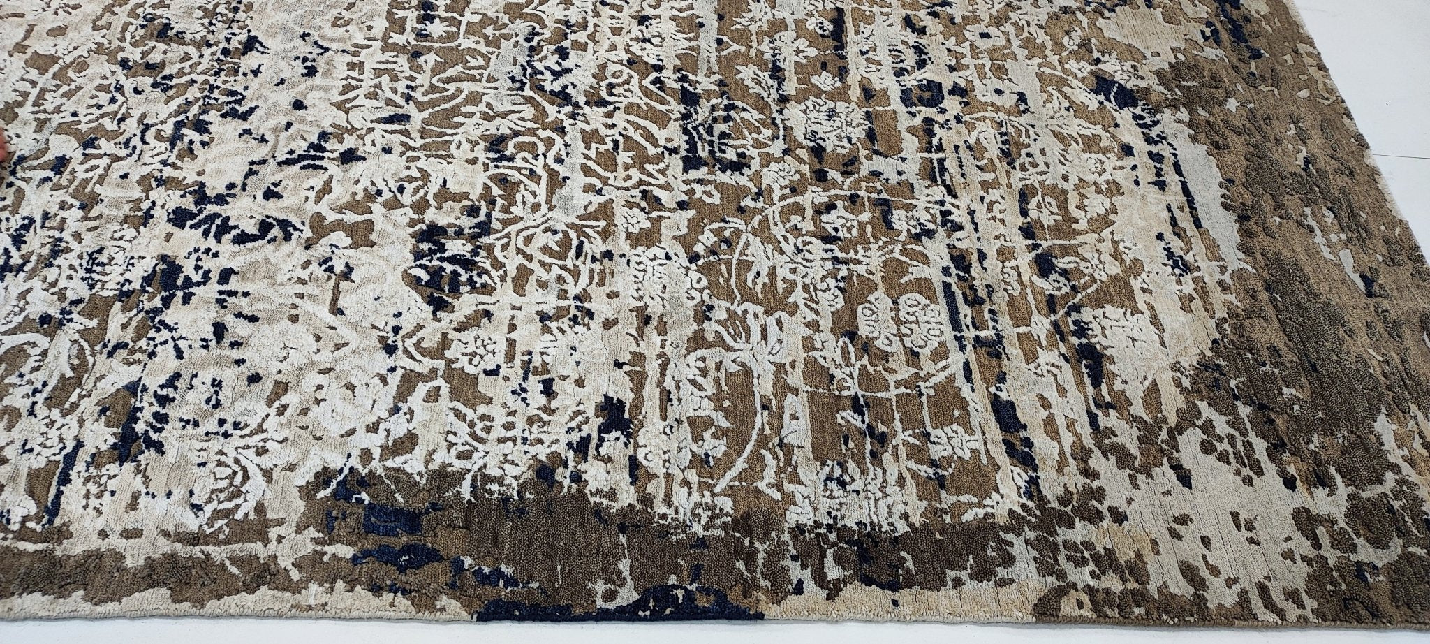 Phoebe Buffay 6x9 Hand-Knotted Silver & Brown Abstract | Banana Manor Rug Factory Outlet