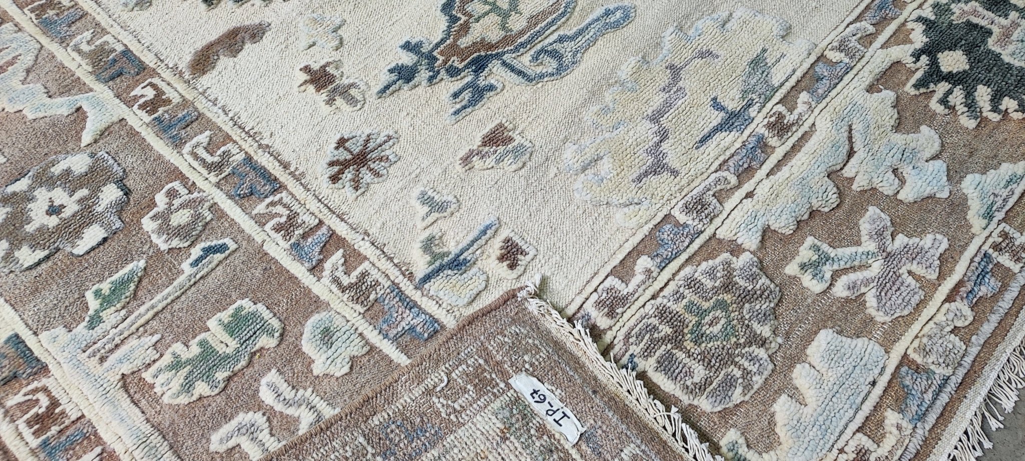 Pippa 8.3x10 Hand Knotted Ivory & Tan Abstract | Banana Manor Rug Factory Outlet