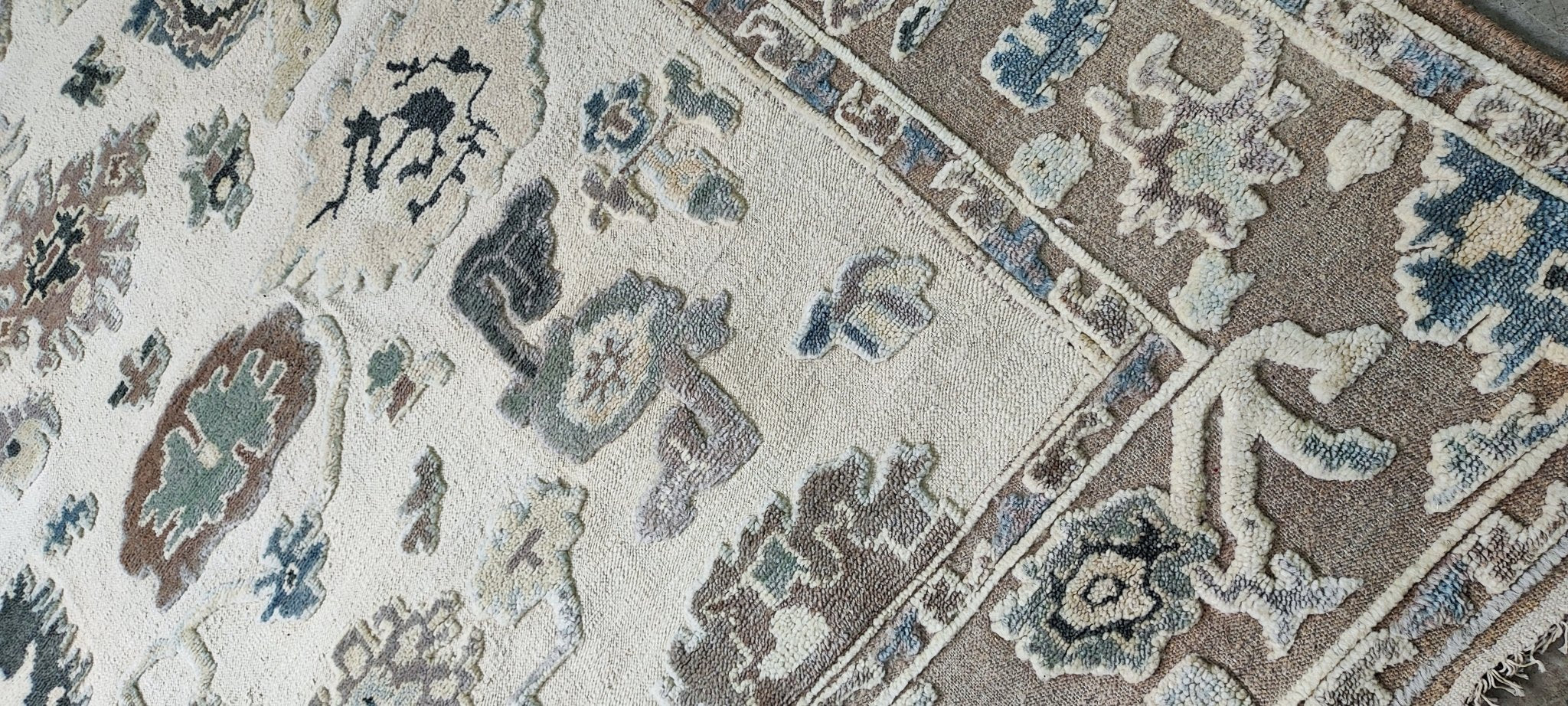 Pippa 8.3x10 Hand Knotted Ivory & Tan Abstract | Banana Manor Rug Factory Outlet