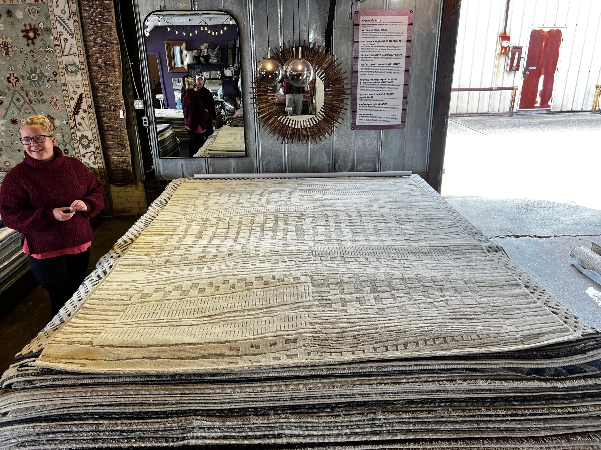 Prince 8x10 Hand-Knotted Ivory & Beige Cut Pile | Banana Manor Rug Factory Outlet