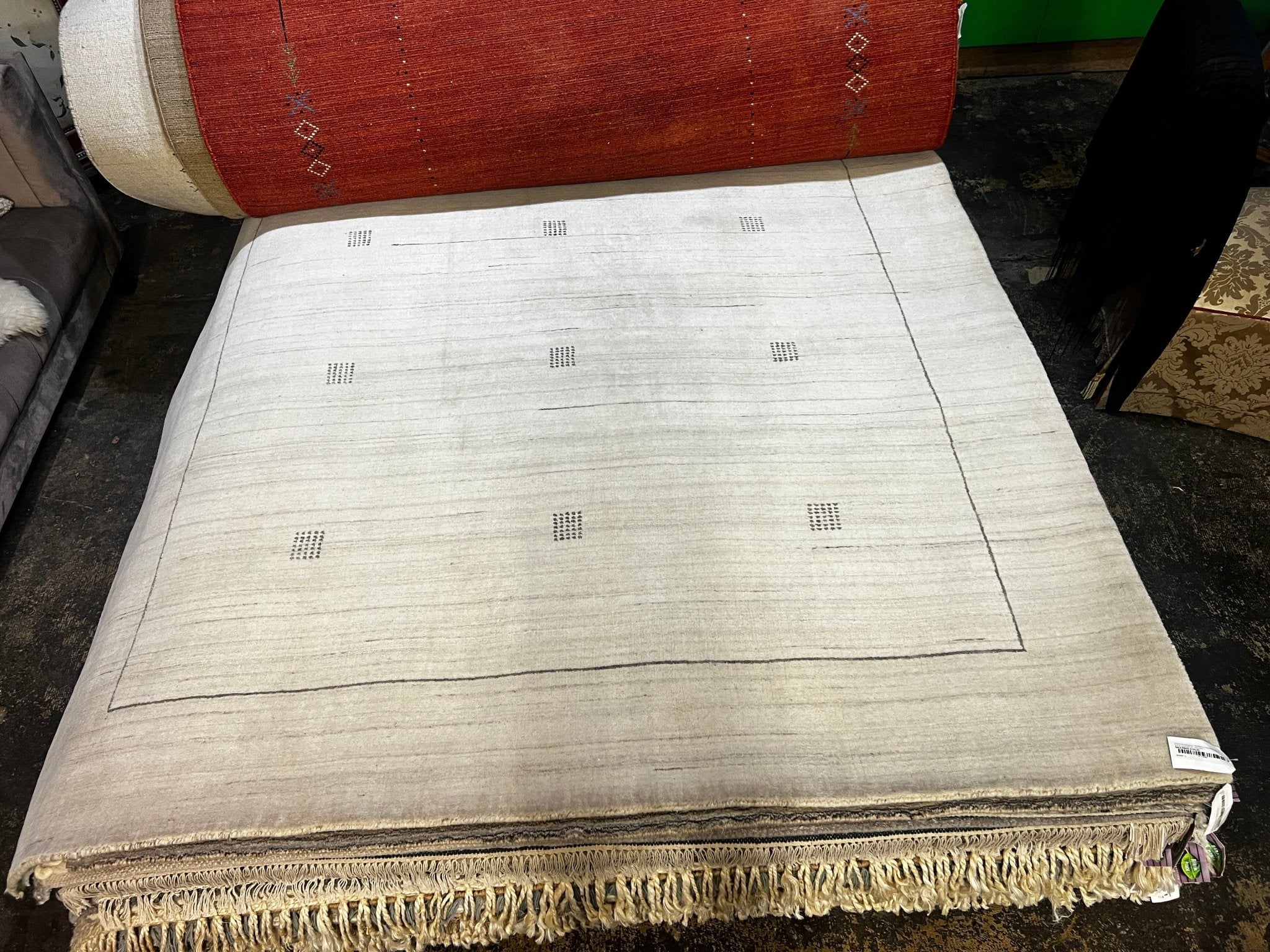 Prince Charming 6x9 Handwoven Ivory Durrie Gabbeh Rug | Banana Manor Rug Factory Outlet