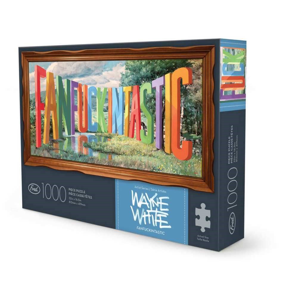 PUZZLE 1000 PC - WHITE FANFCKNTASTC | Banana Manor Rug Company