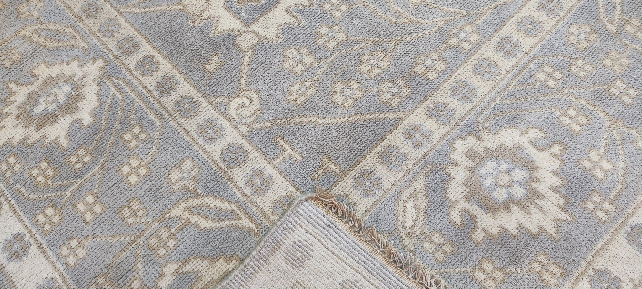 Rachael Taylor Hand-Knotted Oushak Rug Light Grey and Ivory O'Hara 8.3x9.9 | Banana Manor Rug Company