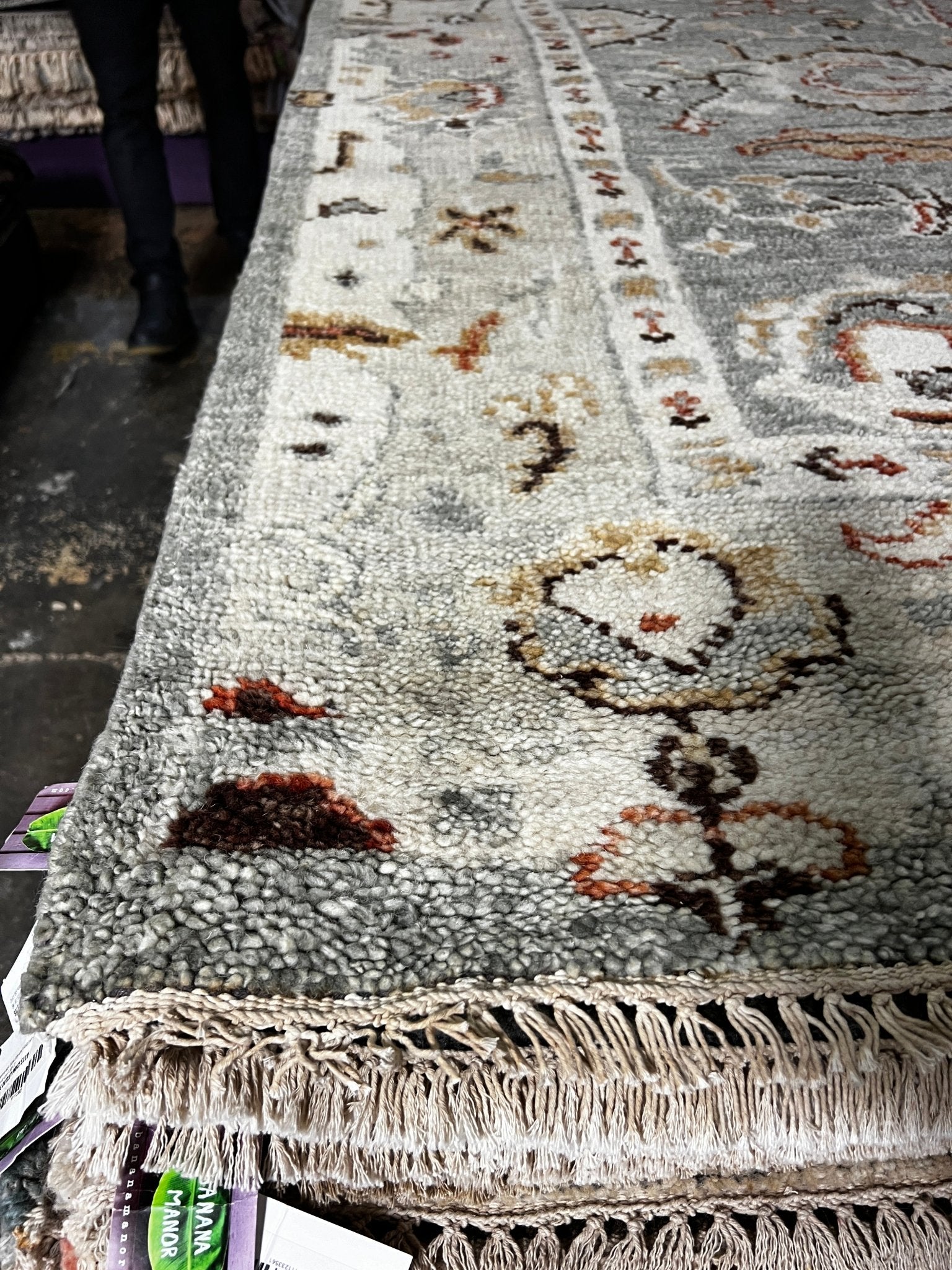 Rachel Green 5.9x8.9 Hand-Knotted Grey & Tan Oushak | Banana Manor Rug Factory Outlet