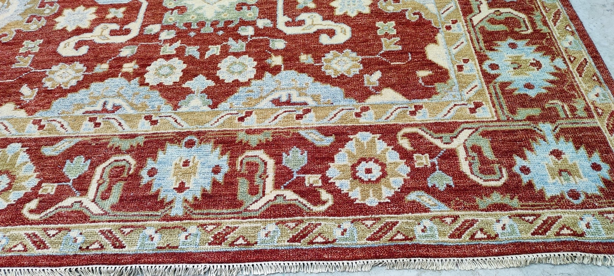 Rachel Griffiths Hand-Knotted Oushak Rug Rust 8.3X10 | Banana Manor Rug Company