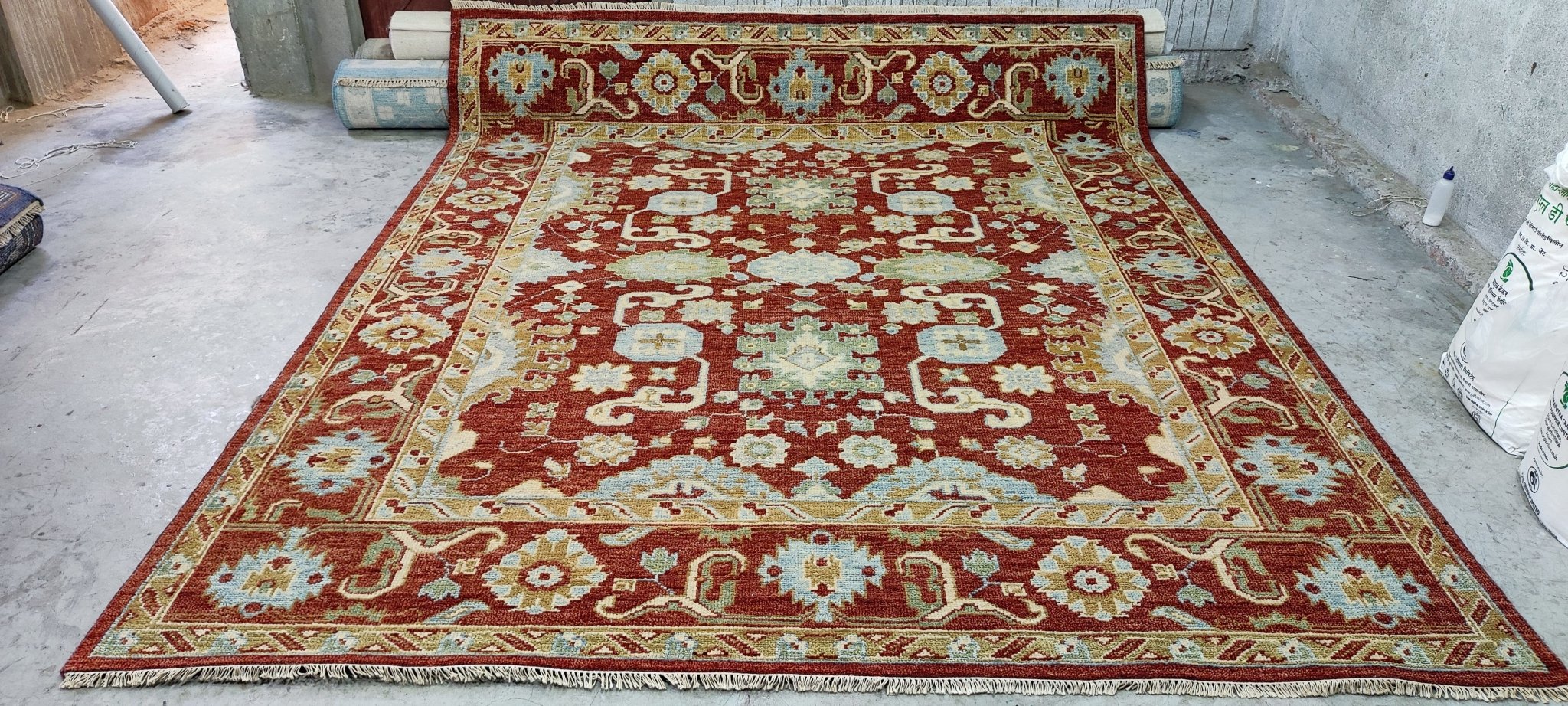 Rachel Griffiths Hand-Knotted Oushak Rug Rust 8.3X10 | Banana Manor Rug Company