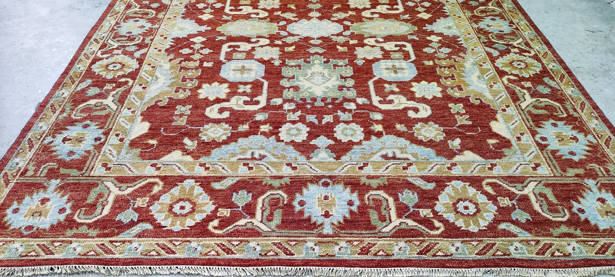 Rachel Griffiths Hand-Knotted Oushak Rug Rust 8.3X10 | Banana Manor Rug Company