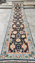 Rachel Nichol 2.6x11.9 Dark Blue Hand-Knotted Oushak Runner | Banana Manor Rug Company