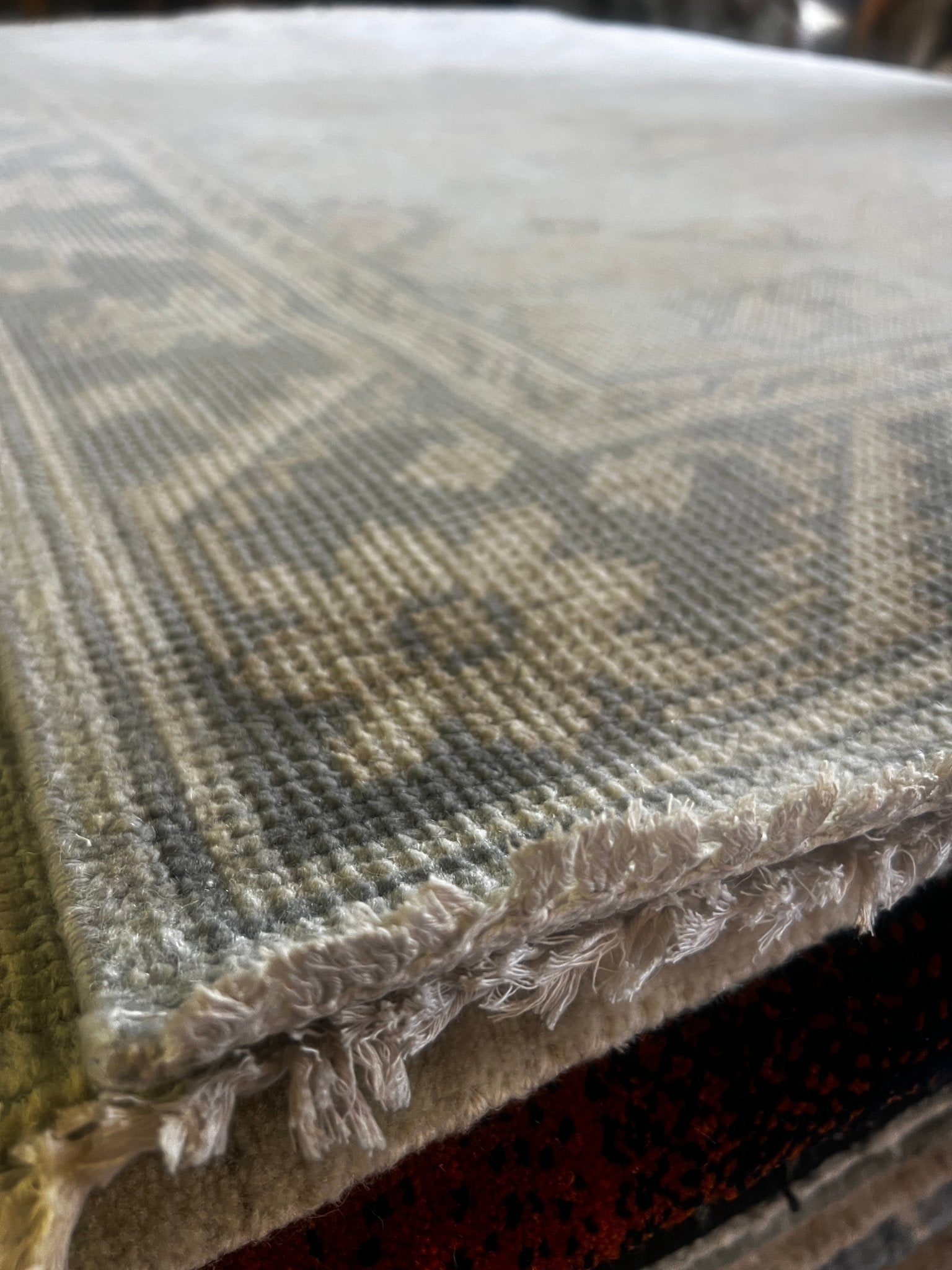 Rachel Pine 4x6 Hand-Knotted Silver & Aqua Turkish Oushak | Banana Manor Rug Factory Outlet