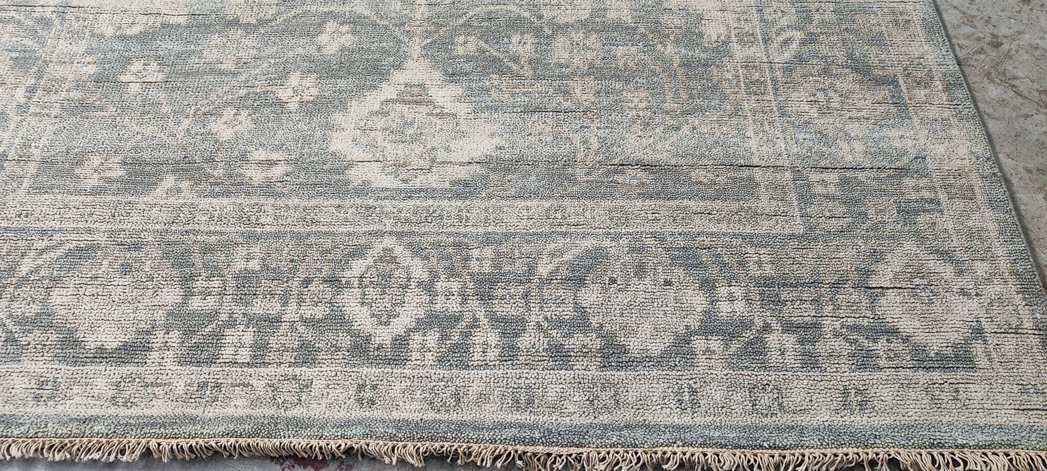 Rainey Richardson Silver and Grey Hand-Knotted Oushak Rug 6x9.3 | Banana Manor Rug Company