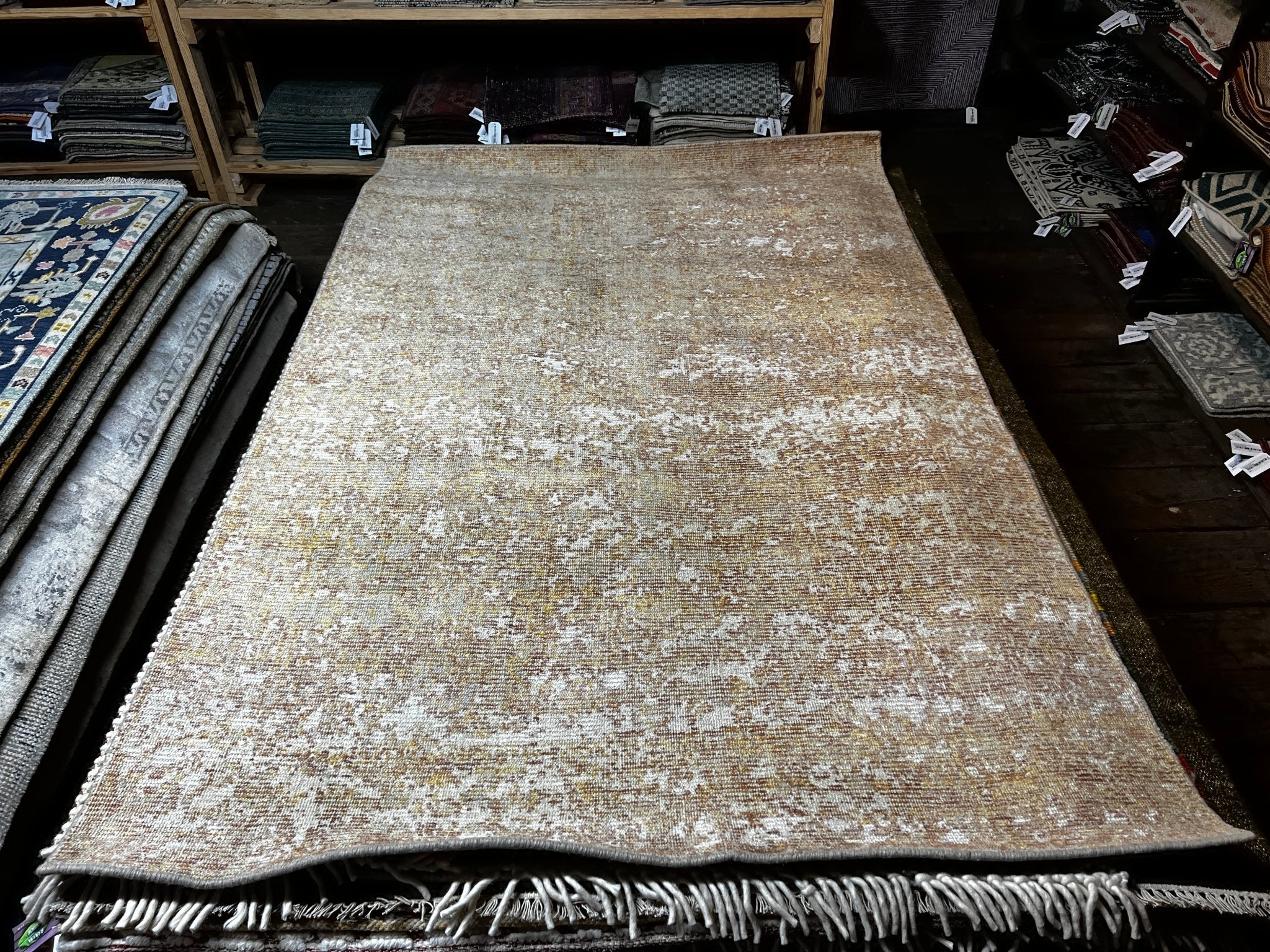 Randy 5x7.9 Hand-Knotted Rust Printed | Banana Manor Rug Factory Outlet