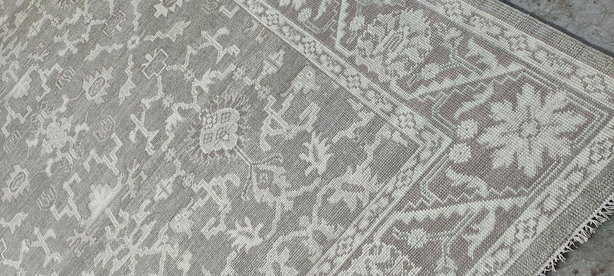 Raquel Reed 8x9.9 Hand Knotted Silver & Grey Turkish Oushak | Banana Manor Rug Factory Outlet