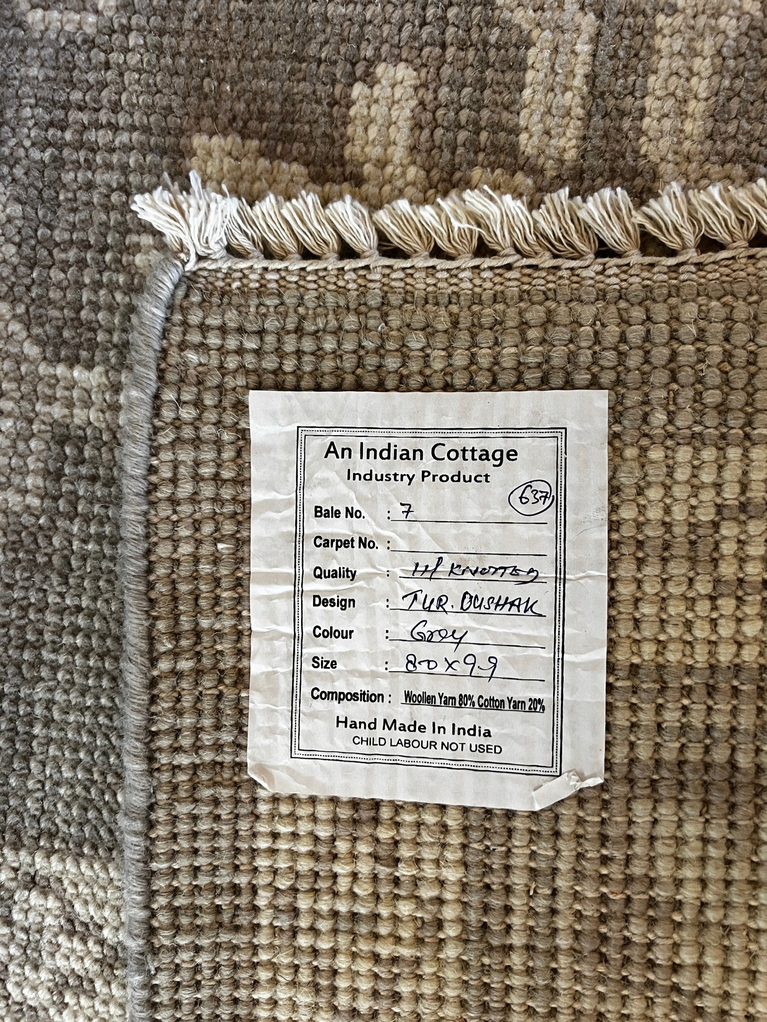 Raquel Reed 8x9.9 Hand-Knotted Silver & Grey Turkish Oushak | Banana Manor Rug Factory Outlet