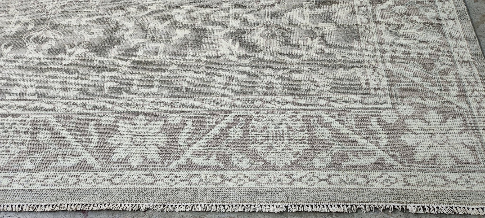 Raquel Reed 8x9.9 Hand Knotted Silver & Grey Turkish Oushak | Banana Manor Rug Factory Outlet