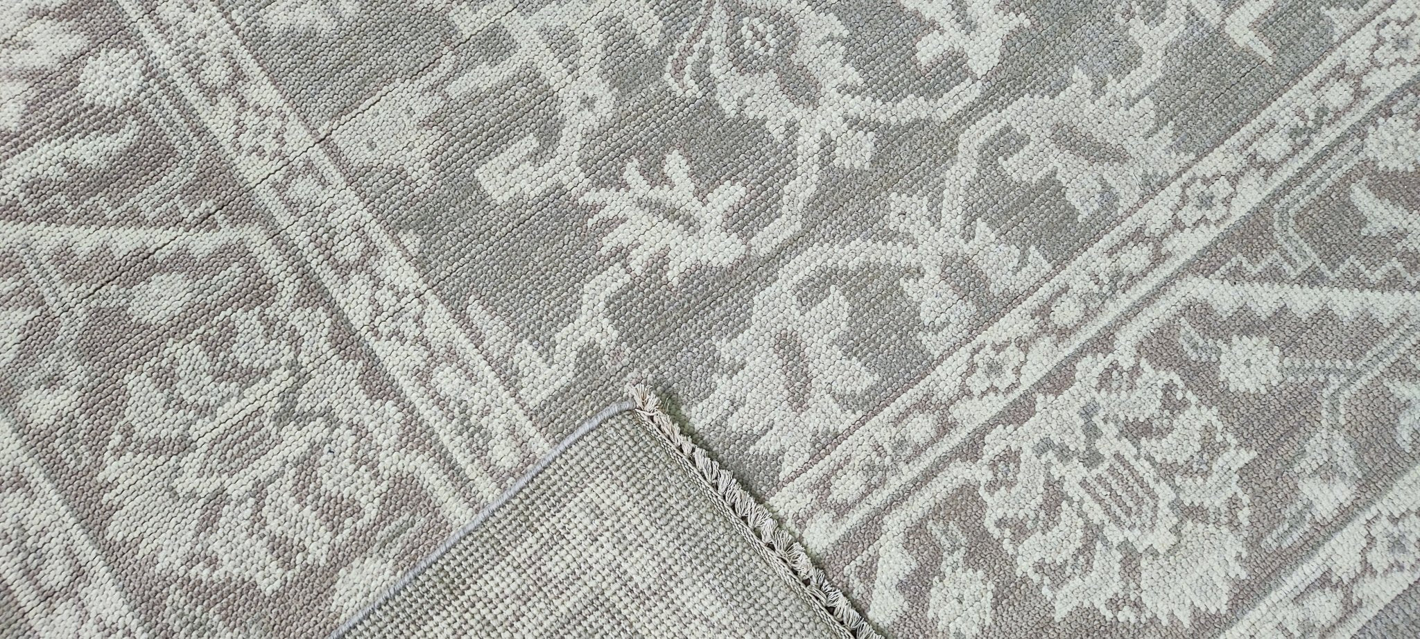 Raquel Reed 8x9.9 Hand Knotted Silver & Grey Turkish Oushak | Banana Manor Rug Factory Outlet
