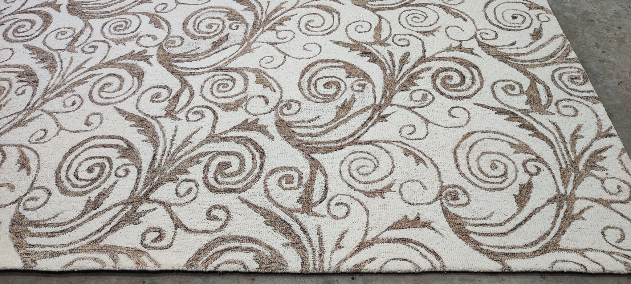 Rava Hand-Tufted Wool Natural Cream Floral (Multiple Sizes) | Banana Manor Rug Factory Outlet