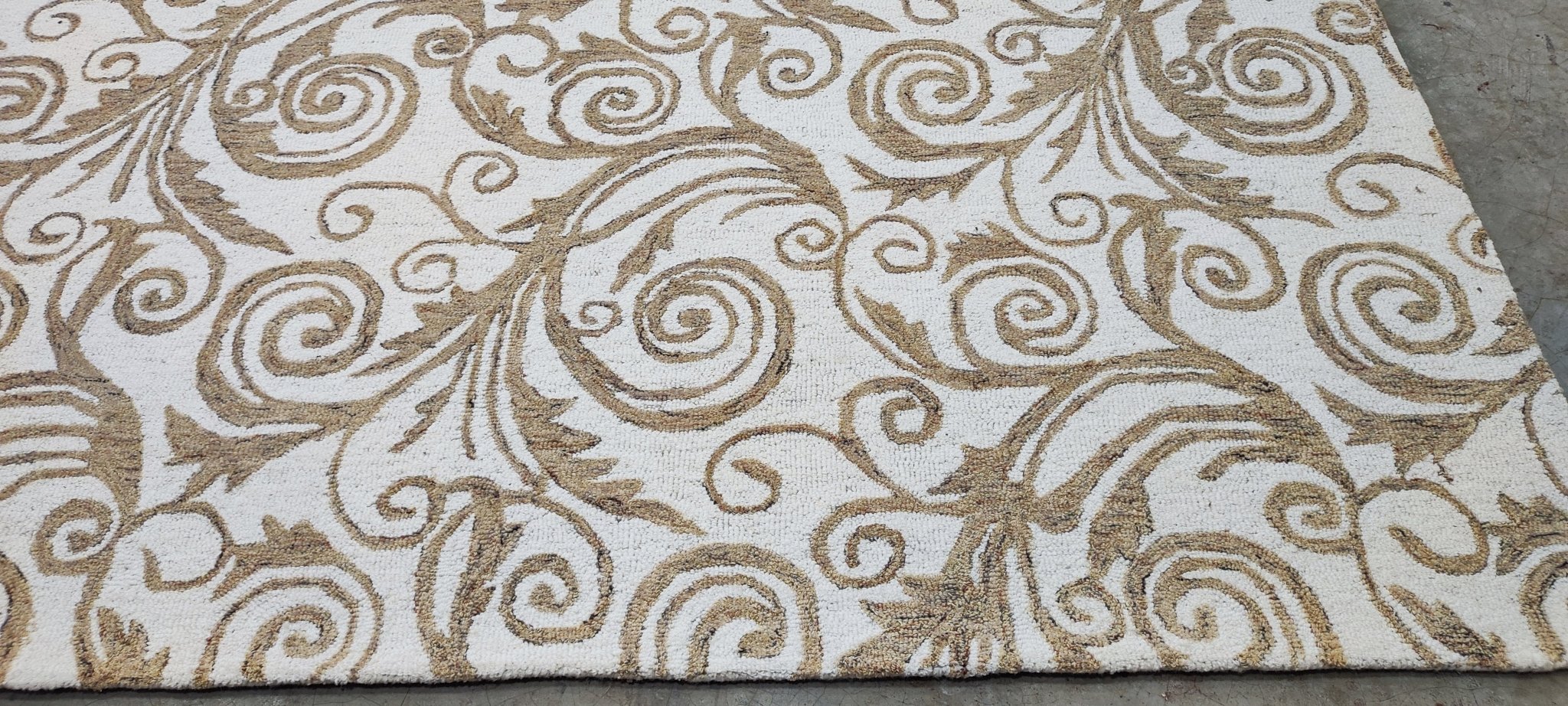 Rava Hand-Tufted Wool Natural Cream Floral (Multiple Sizes) | Banana Manor Rug Factory Outlet